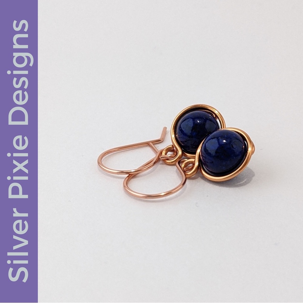 Lapis Lazuli Copper Drop Earrings